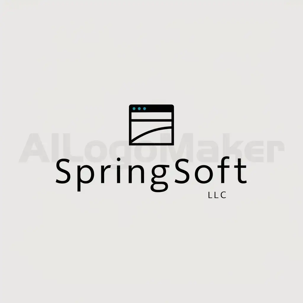a logo design,with the text "SpringSoft LLC", main symbol:Webpage,Moderate,be used in Internet industry,clear background