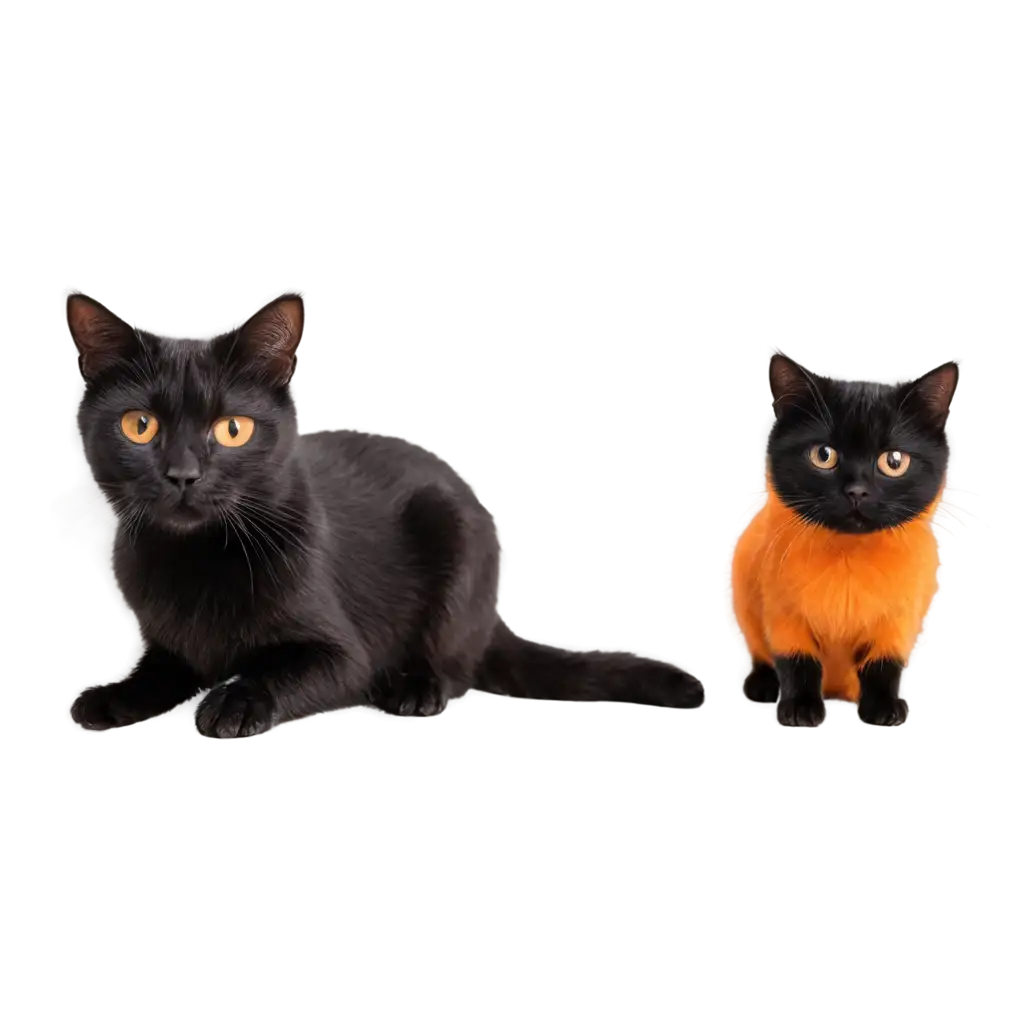 Mandarin-and-Black-Cat-PNG-Image-Enchanting-Fusion-of-Citrus-and-Feline-Elegance