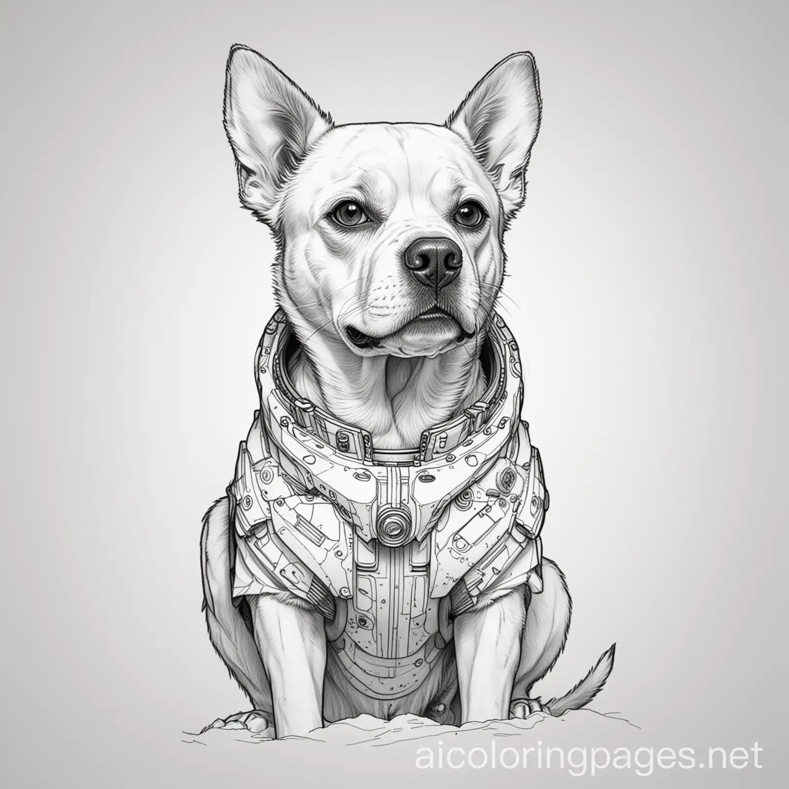 Space-Dog-Coloring-Page-with-Simplicity-and-Ample-White-Space