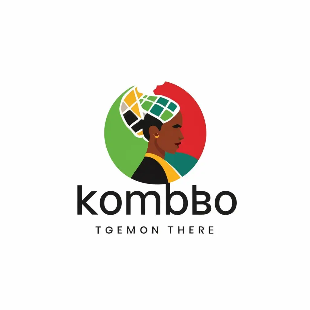 a logo design,with the text "KOMBO", main symbol:a Malagasy woman in a traditional hat and scarf.,Moderate,be used in Others industry,clear background