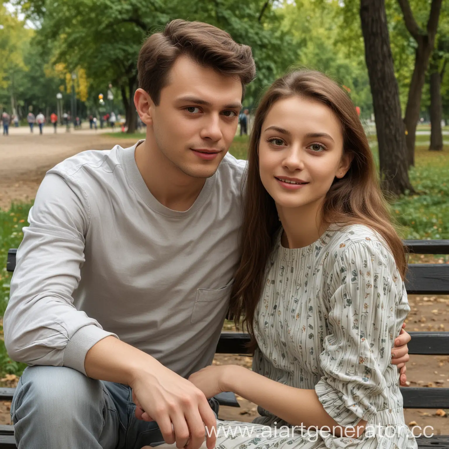 Girl-Walking-in-the-Park-with-Actor-Yuriy-Chursin