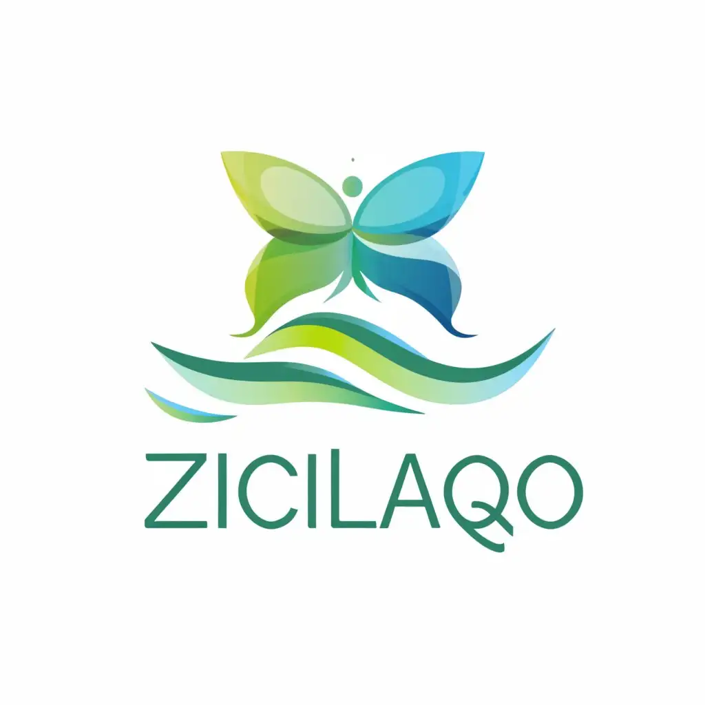 LOGO-Design-For-Zicelaqo-Ocean-of-Green-Butterflies-with-Elegant-Brand-Name