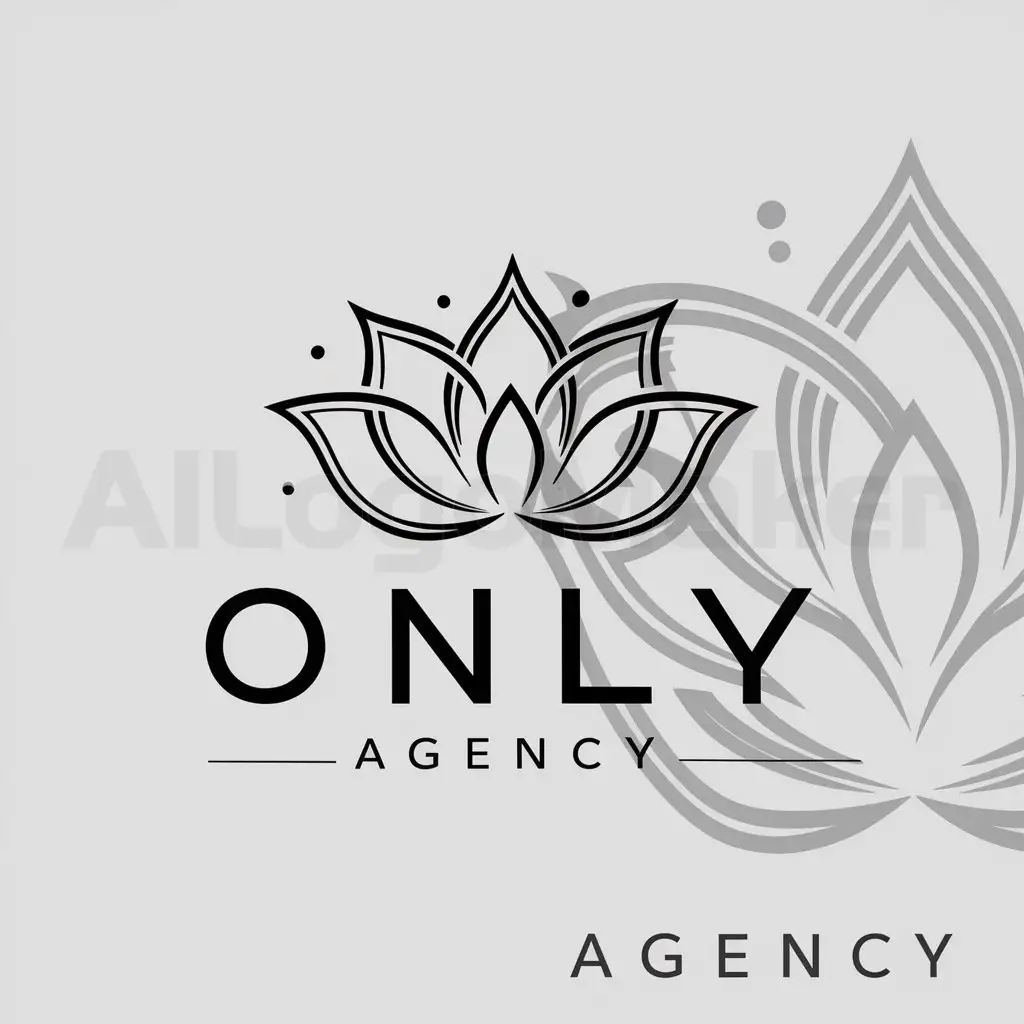 a logo design,with the text "Only Agency", main symbol:lotus,complex,be used in management industry,clear background