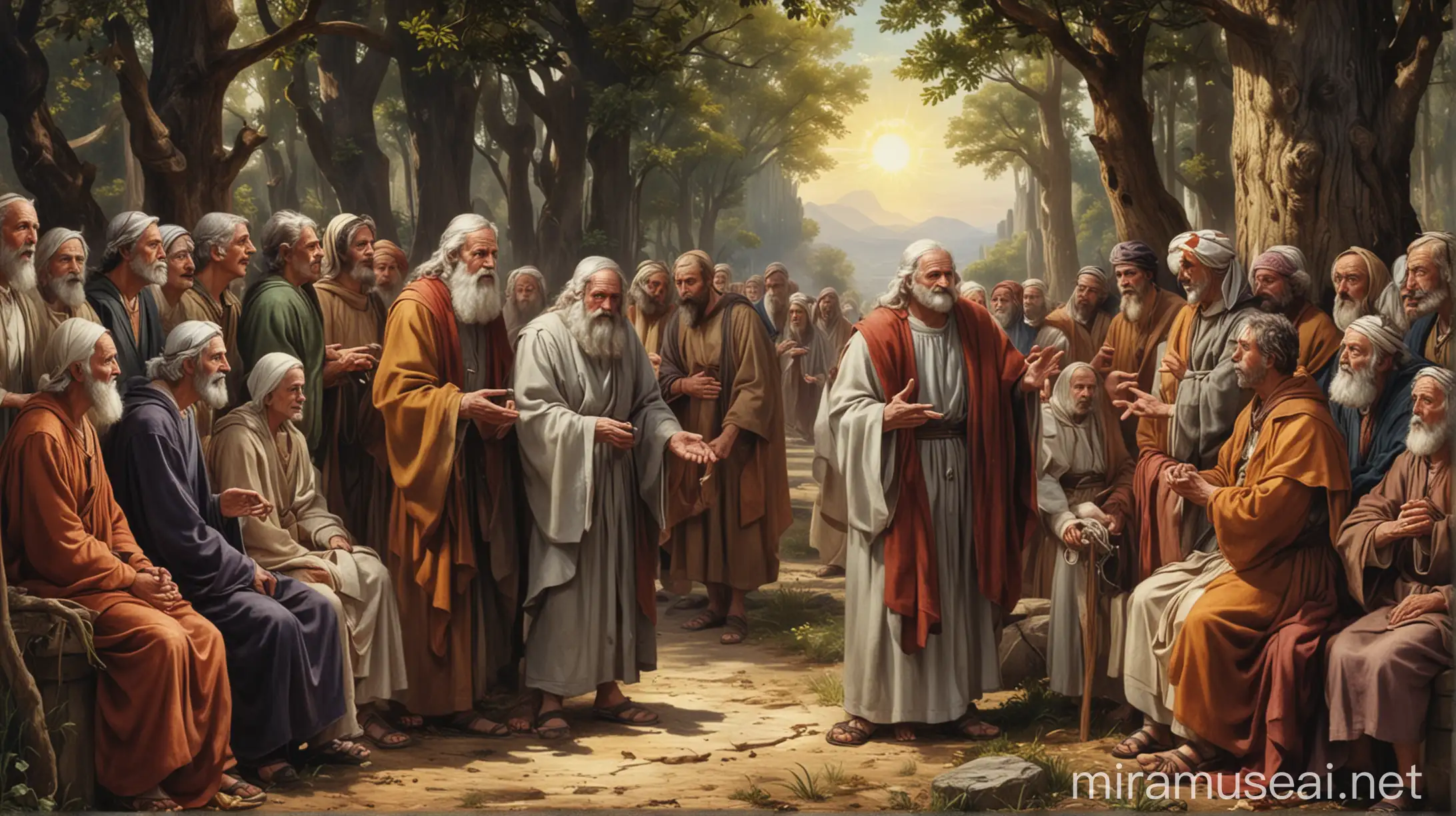 Parable about Seven Counsels of the Elder Spiritual Wisdom Illustration