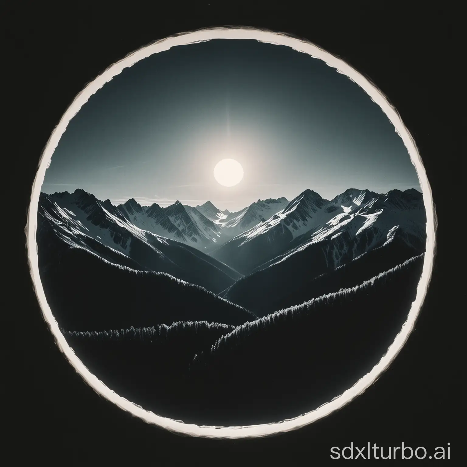 Mystical-Mountains-with-Glowing-Halo-Retro-Nightshot-Photography