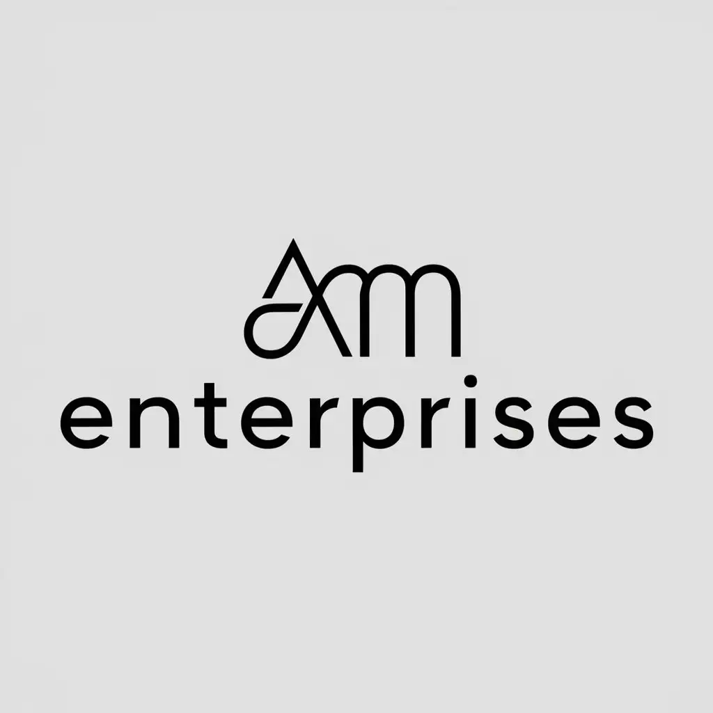 a logo design,with the text "AM ENTERPRISES", main symbol:AM,Minimalistic,clear background