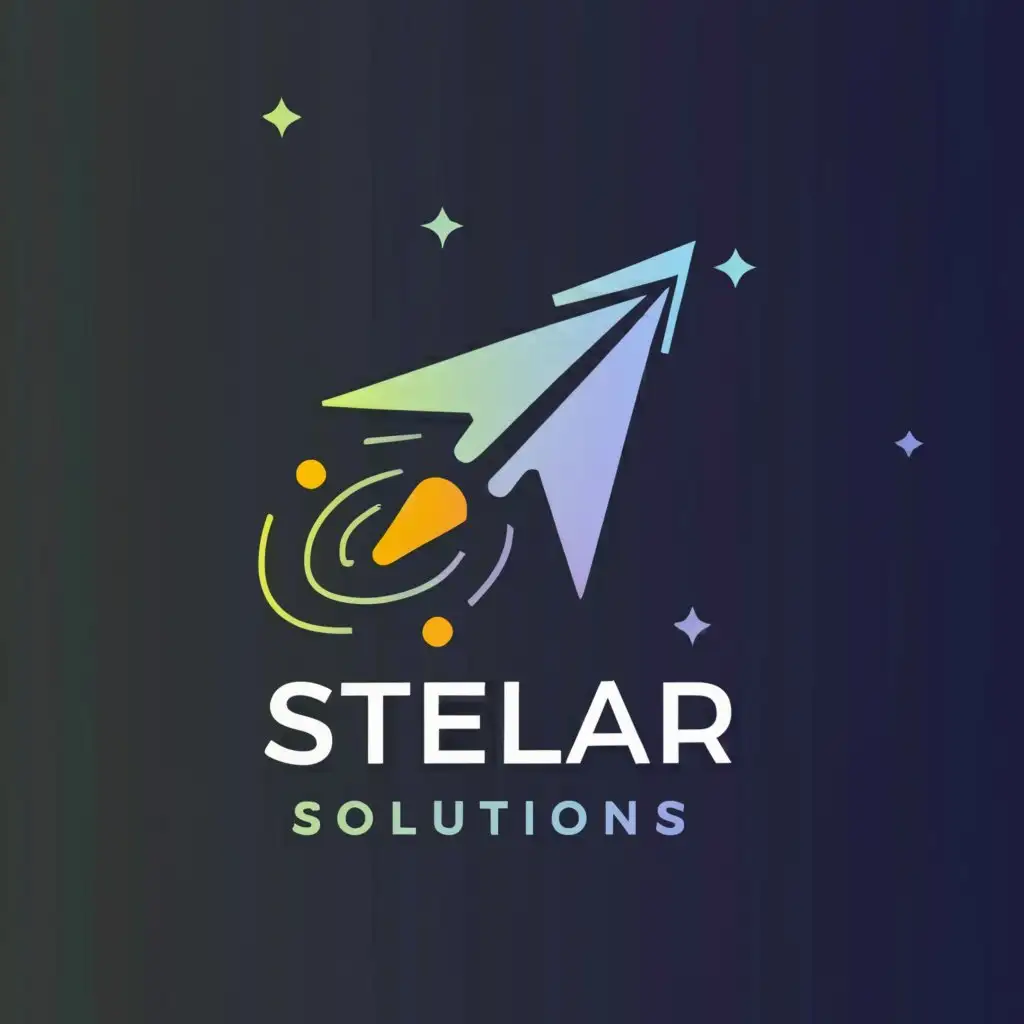 a logo design,with the text "Stellar Solutions", main symbol:Stellar Solutions: A logo featuring a shooting star soaring through the sky, representing innovation and excellence in problem-solving,Moderate,clear background