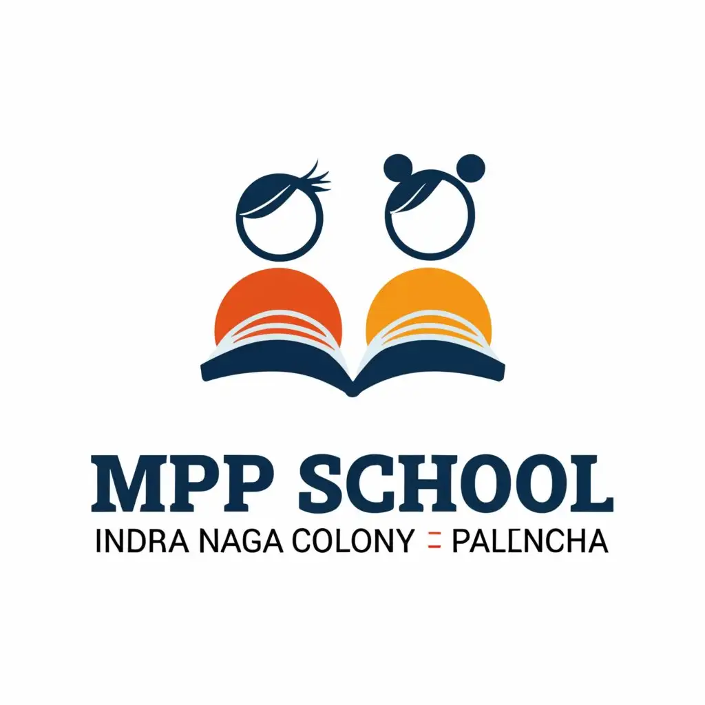 a logo design,with the text "MPP SCHOOL INDIRA NAGAR COLONY -  PALONCHA", main symbol:STUDENTS WITH BOOKS,Moderate,be used in Education industry,clear background