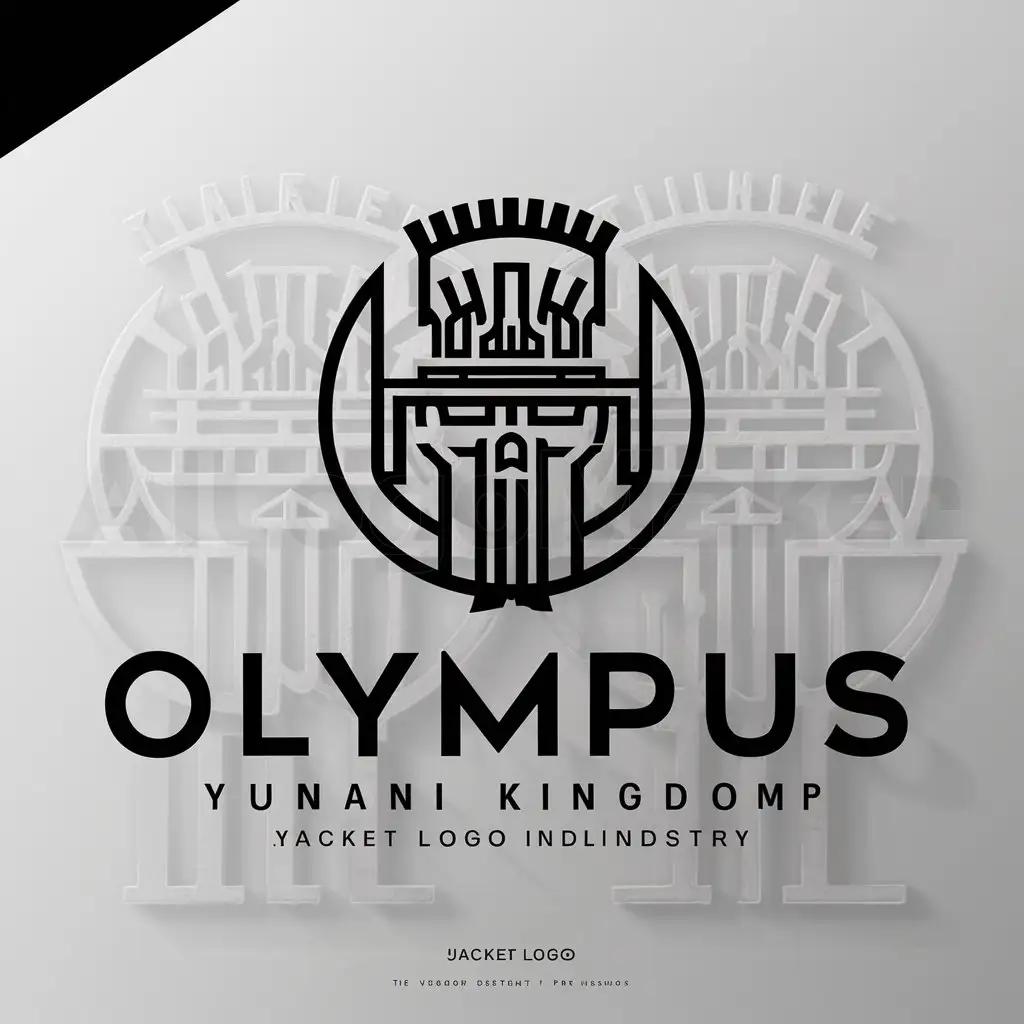 a logo design,with the text "Olympus", main symbol:Yunani Kingdom,complex,be used in Jacket Logo industry,clear background
