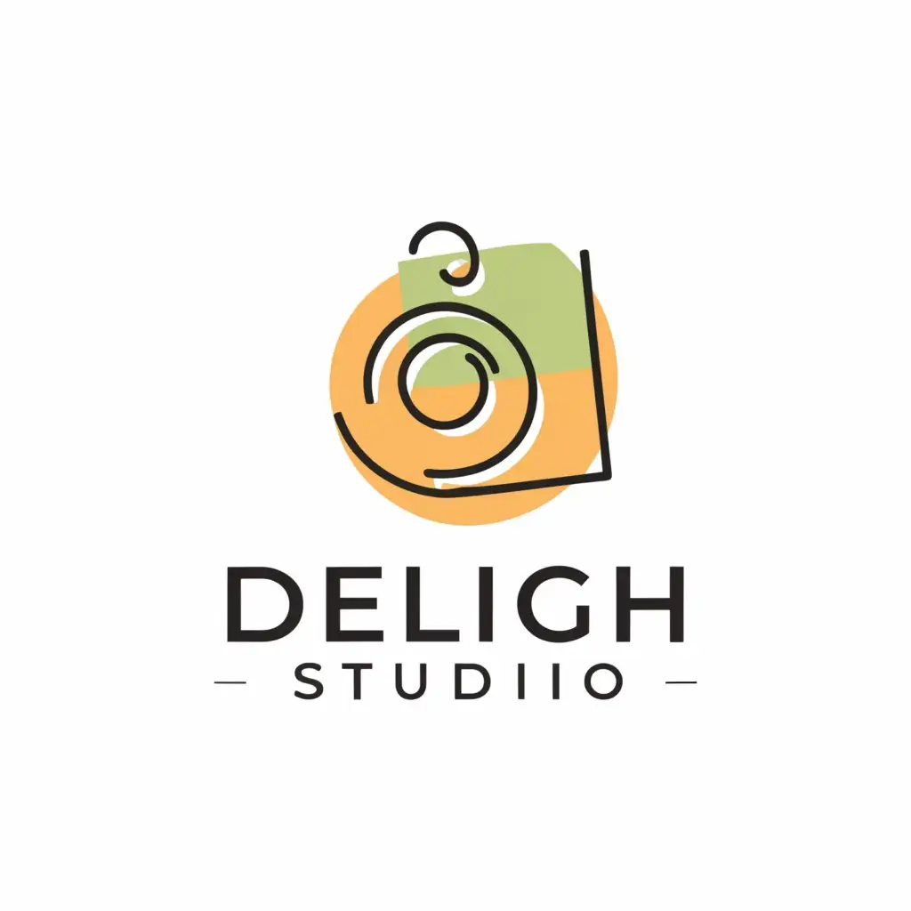 a logo design,with the text "delight studio", main symbol:circle tag icon, sticker icon,Moderate,be used in Retail industry,clear background