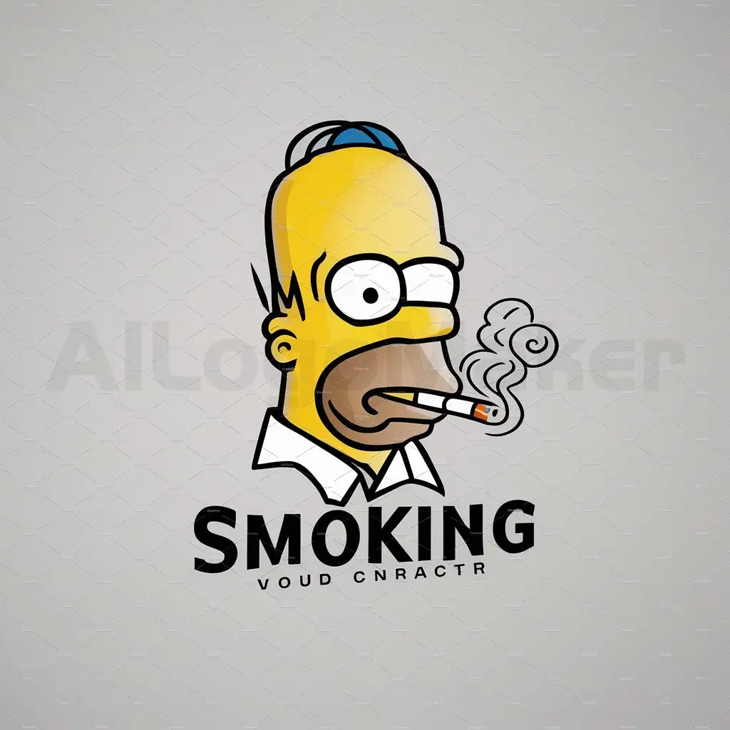 a logo design,with the text "homero simpson smoking", main symbol:homero simpson mouth smoking,Moderate,be used in Retail industry,clear background