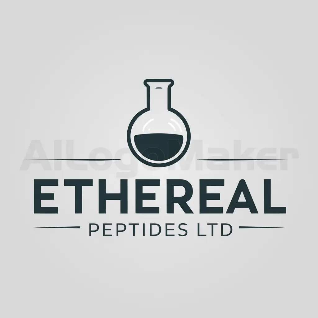 a logo design,with the text "Ethereal Peptides Ltd", main symbol:Round bottomed flask,Moderate,be used in Others industry,clear background