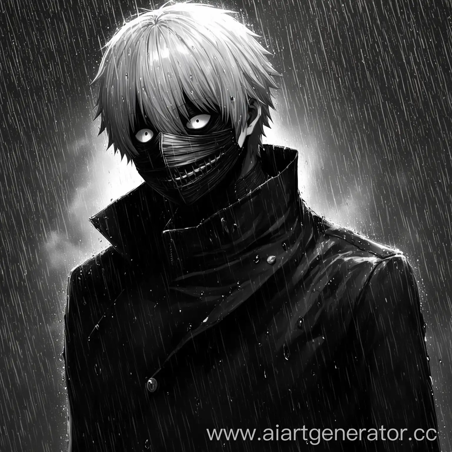 Kaneki-Ken-Black-and-White-Rain-with-Dead-Eyes-and-Black-Mask