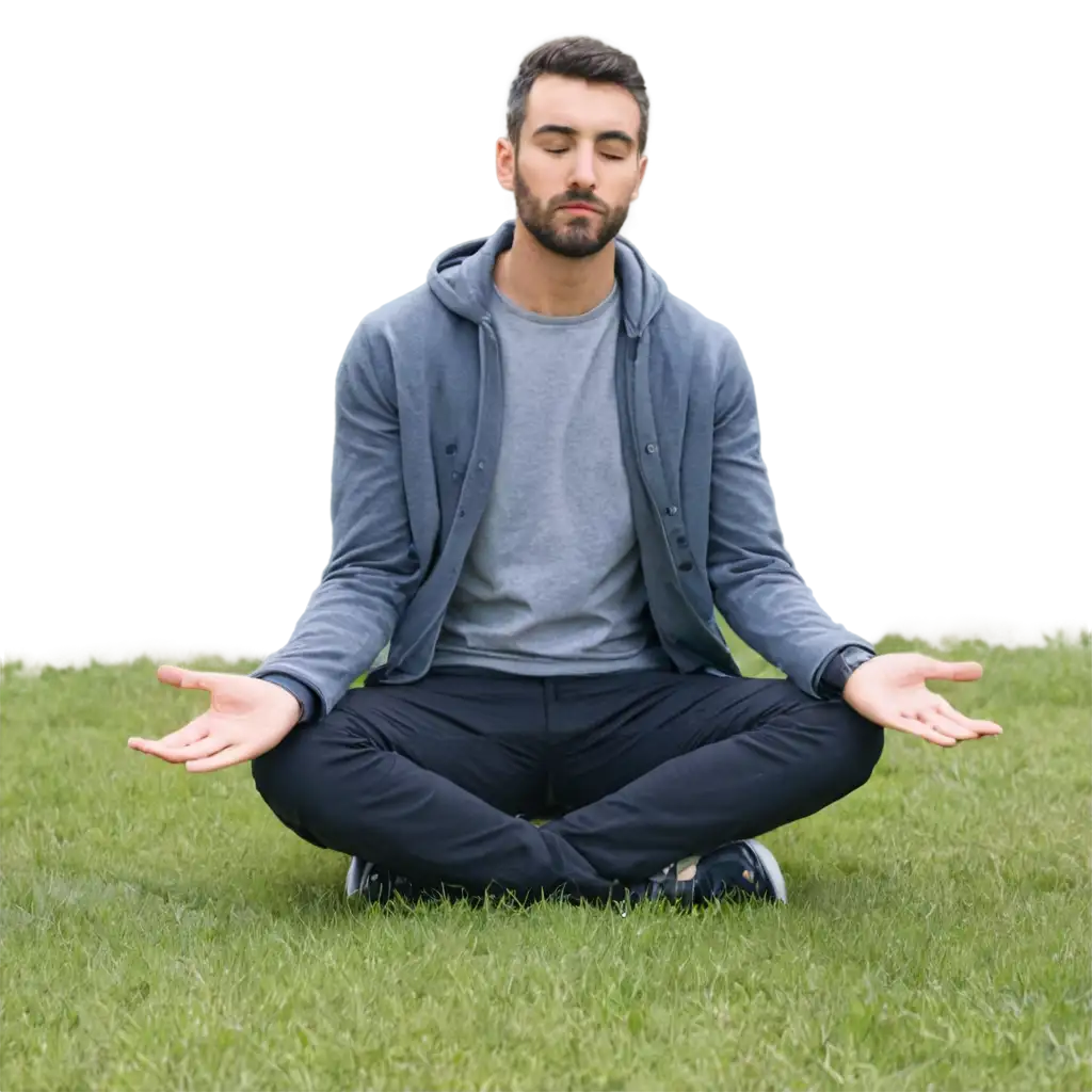 laki laki sedang mindfulness di alam