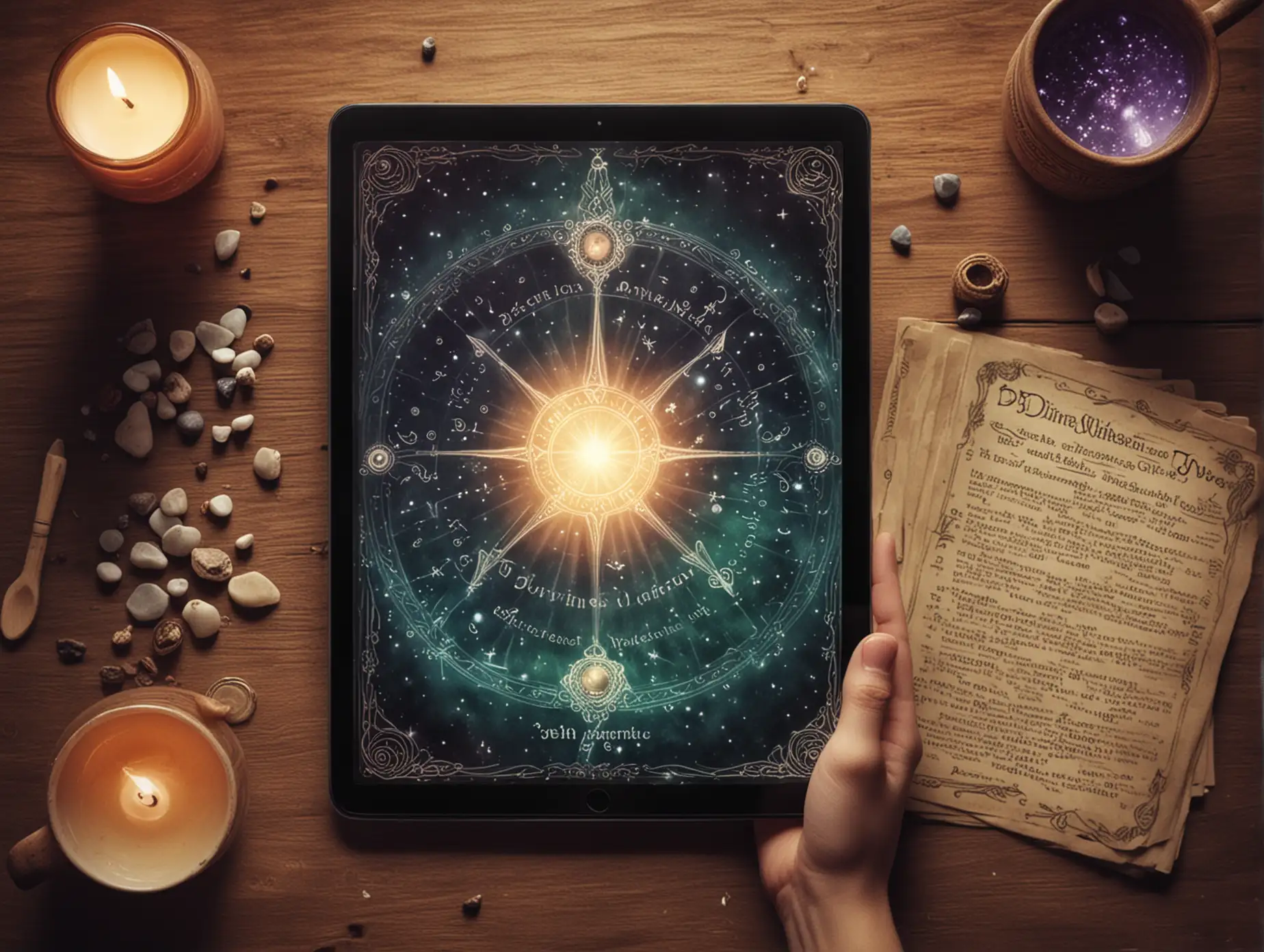 Colorful Tarot Card Reading for Online Divination App Promotion