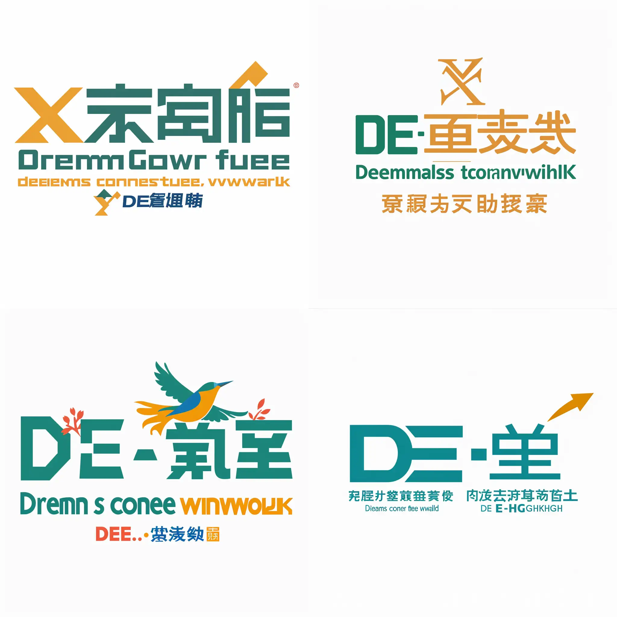 参考新东方的这个logo，设计一个logo，不需要其他元素，只需要品牌名和域名，主要包括“圆梦无忧”的文字品牌名称，域名信息：“DE.HK”以较小的字体显示在Logo的底部，没有明显的图形标志或额外的装饰，它的整体设计保持了简洁和专注，这有助于强化品牌识别。适合印刷媒体，也适合在线视觉呈现，非常符合教育品牌的需求。