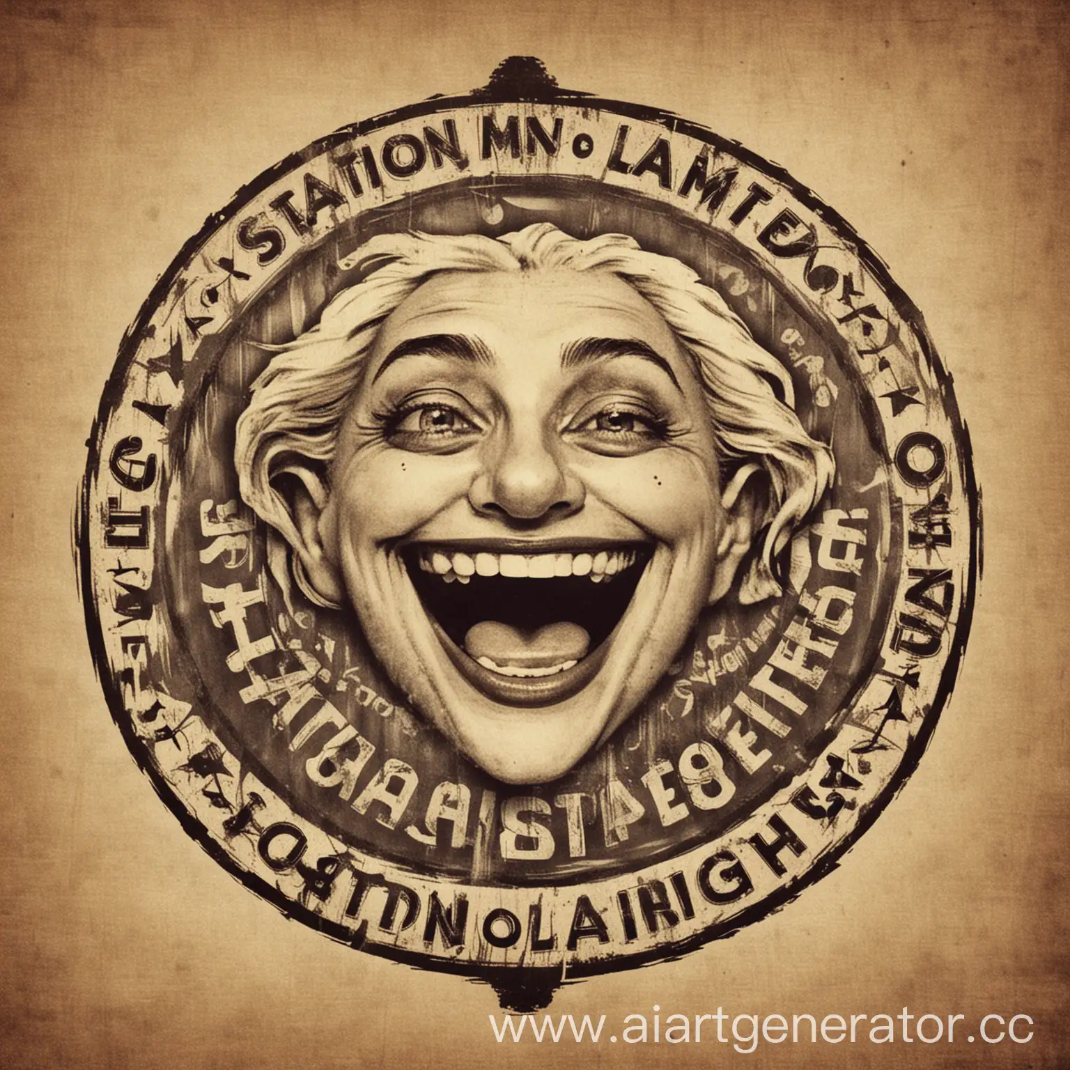 Team-Station-of-Laughter-Logo-Vibrant-Circus-Tent-with-Joyful-Performers