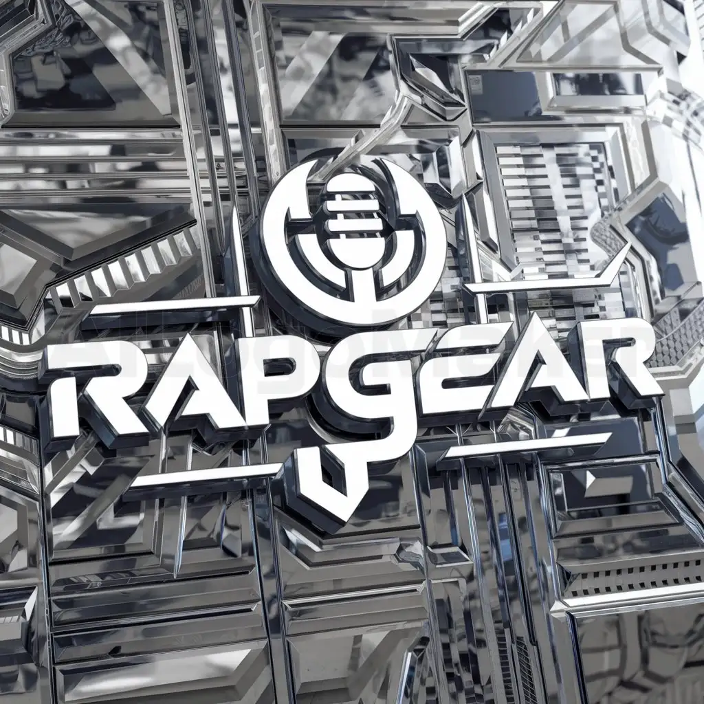 a logo design,with the text "RapGear", main symbol:Hip hop Rap Music,complex,clear background