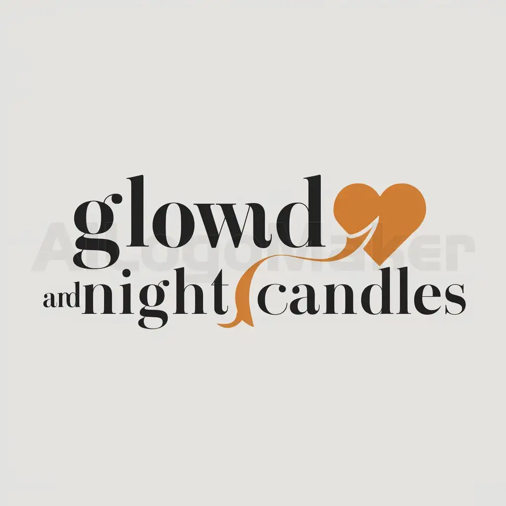 a logo design,with the text "Glowandnightcandles", main symbol:Stare heart,Moderate,be used in Others industry,clear background