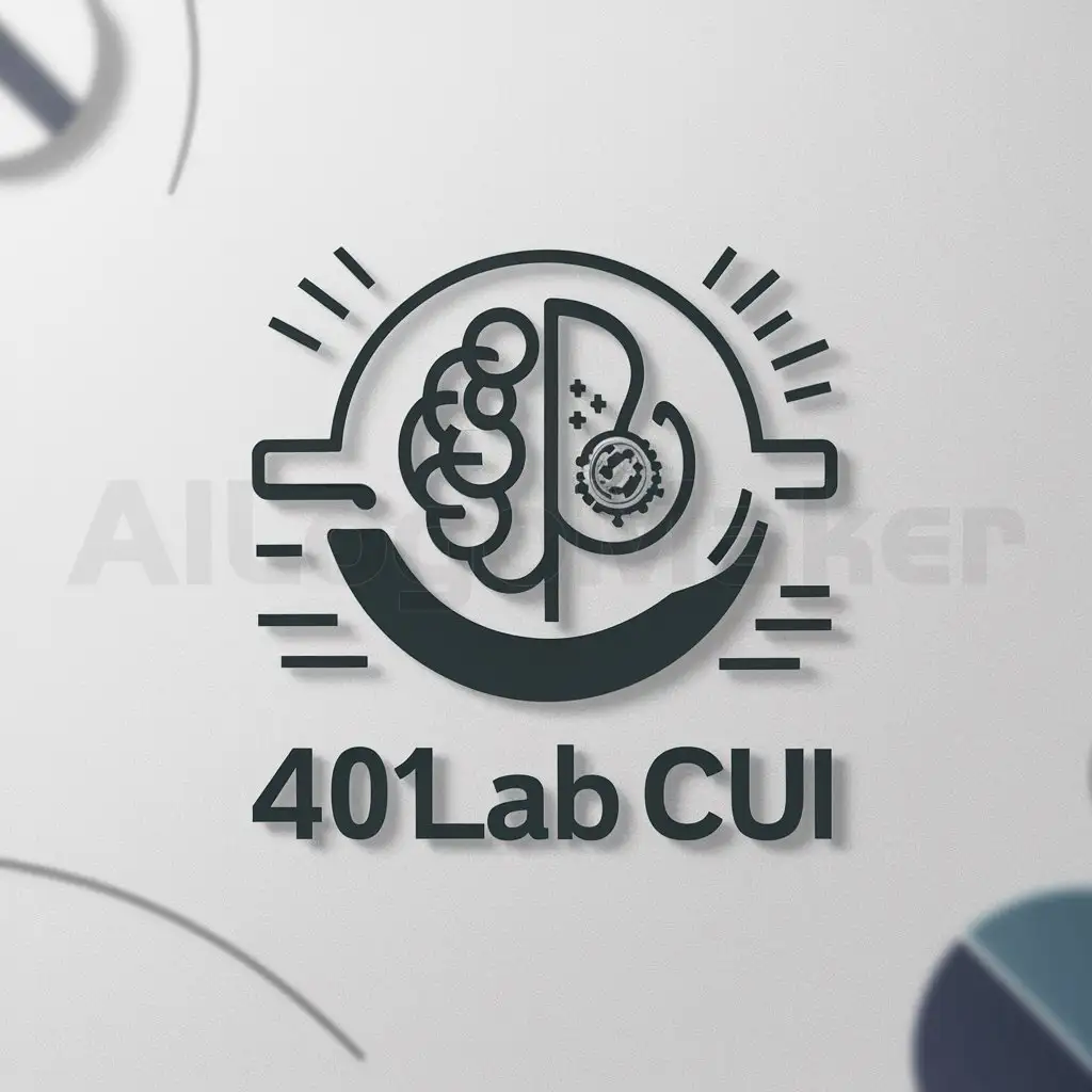 a logo design,with the text "401Lab CUI", main symbol:artificial intelligence, medical imaging, laboratory, logo,Minimalistic,clear background