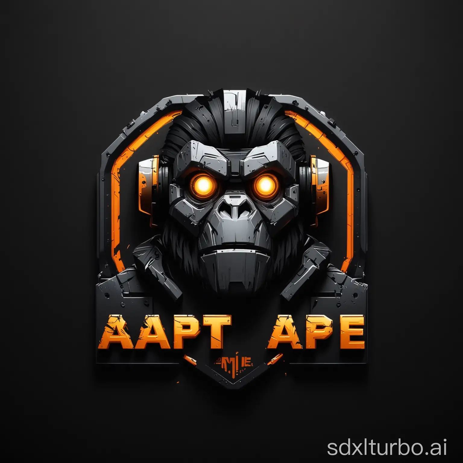 Minimalist-Robot-Ape-Logo-on-Black-Background