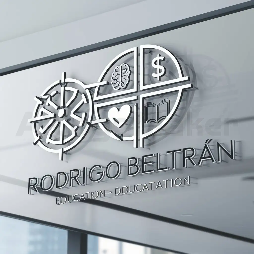 a logo design,with the text "Rodrigo Beltrán", main symbol:desarollo personal,finanzas,family,complex,be used in Education industry,clear background