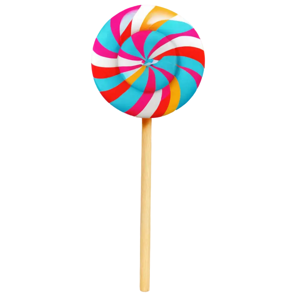 spotted multicoloured lollipop on transparent background