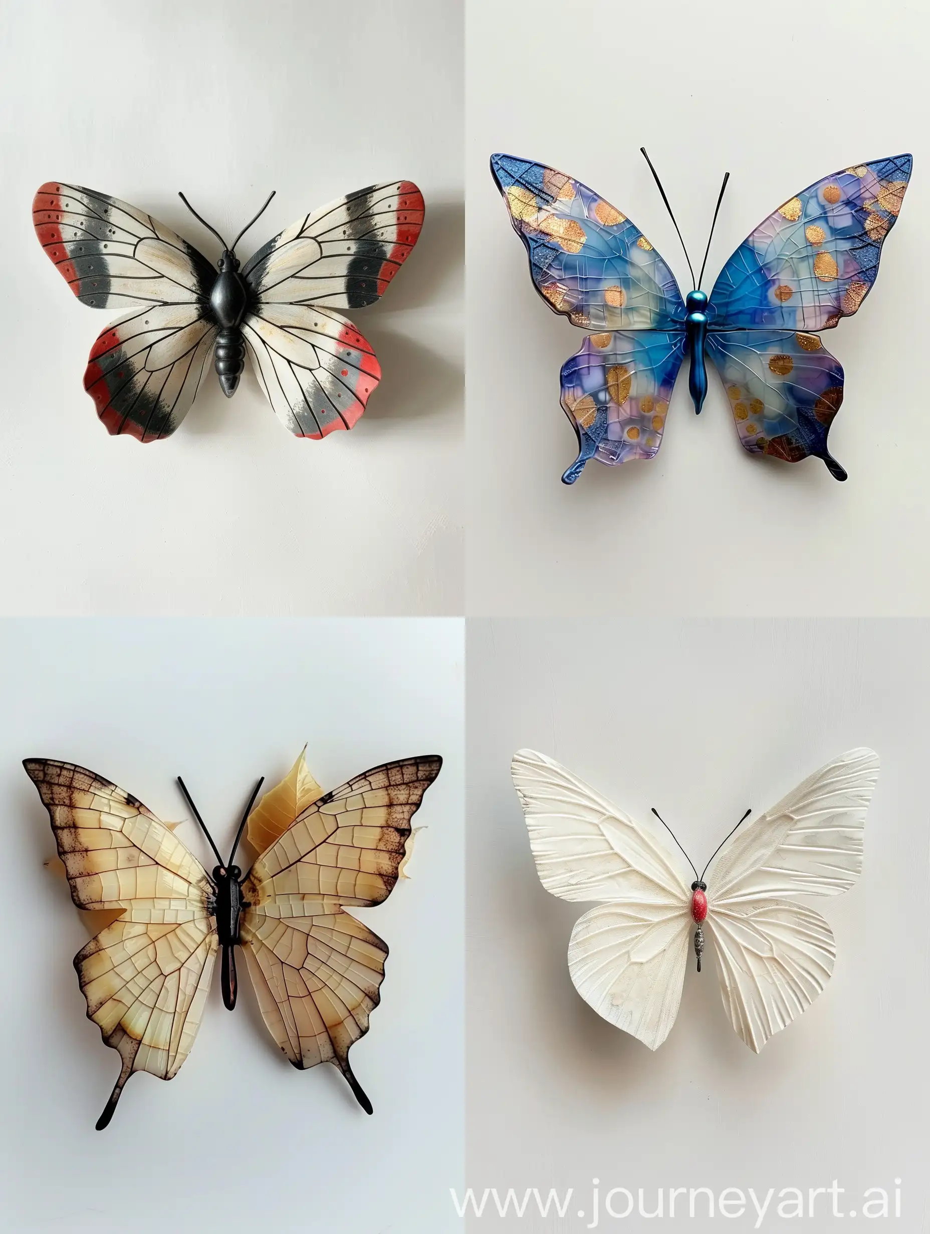 Elegant-3D-Murrine-Butterfly-Wall-Hanging-on-White-Background