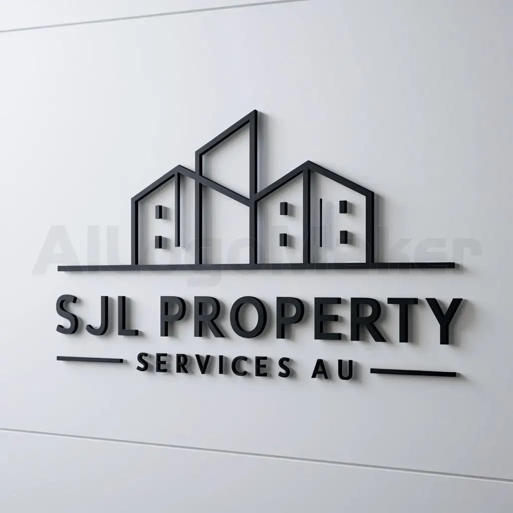 a logo design,with the text "SJL Property Services AU", main symbol:modern residential building,Moderate,be used in Real Estate industry,clear background