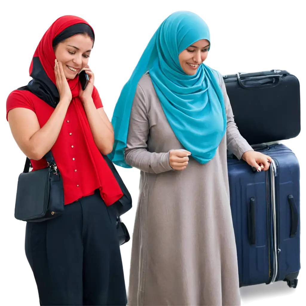 people wearing headscarves while traveling


