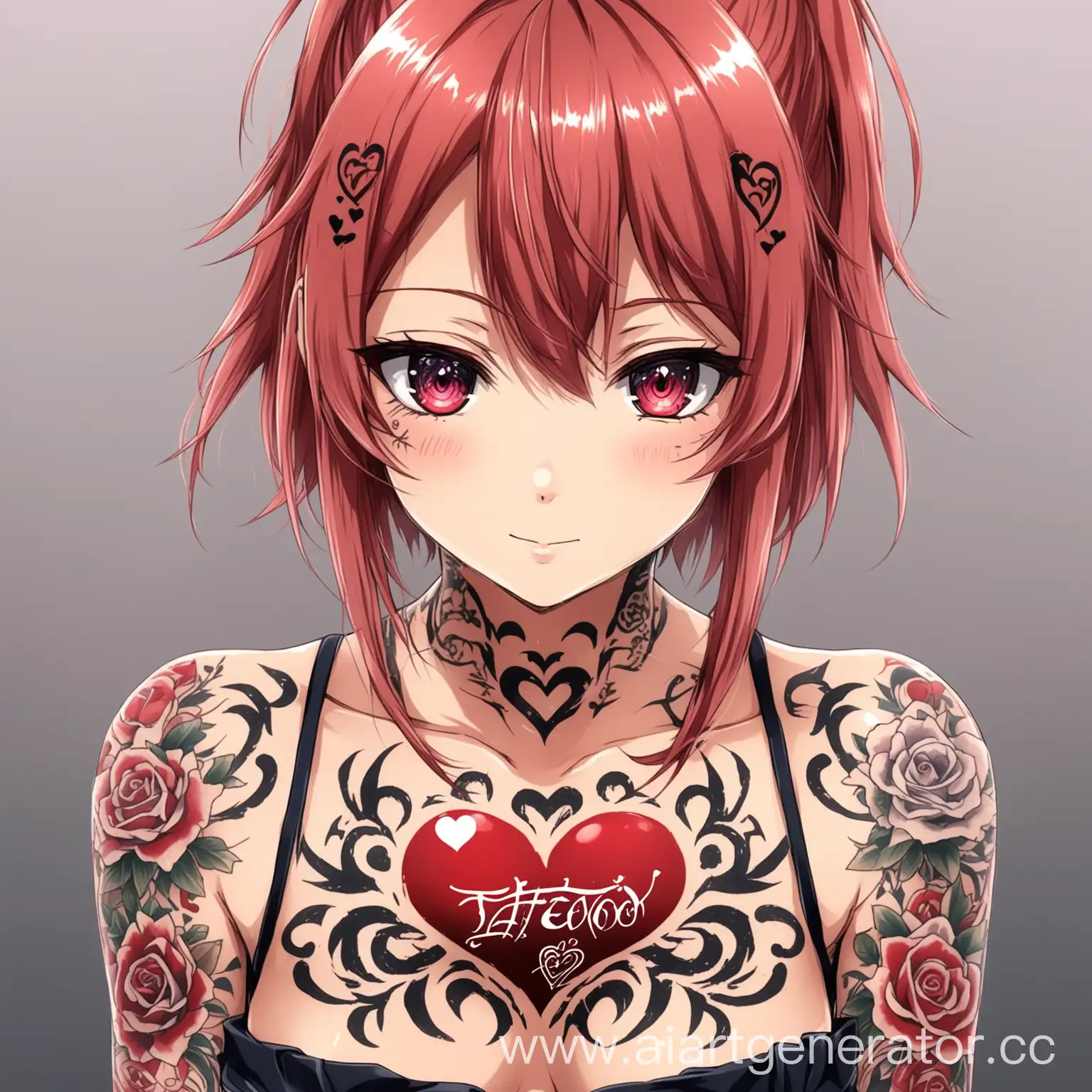 Anime-Girl-with-Tattooed-Heart-Vibrant-Illustration-of-a-Tattooed-Heart-on-a-Stylish-Anime-Girl