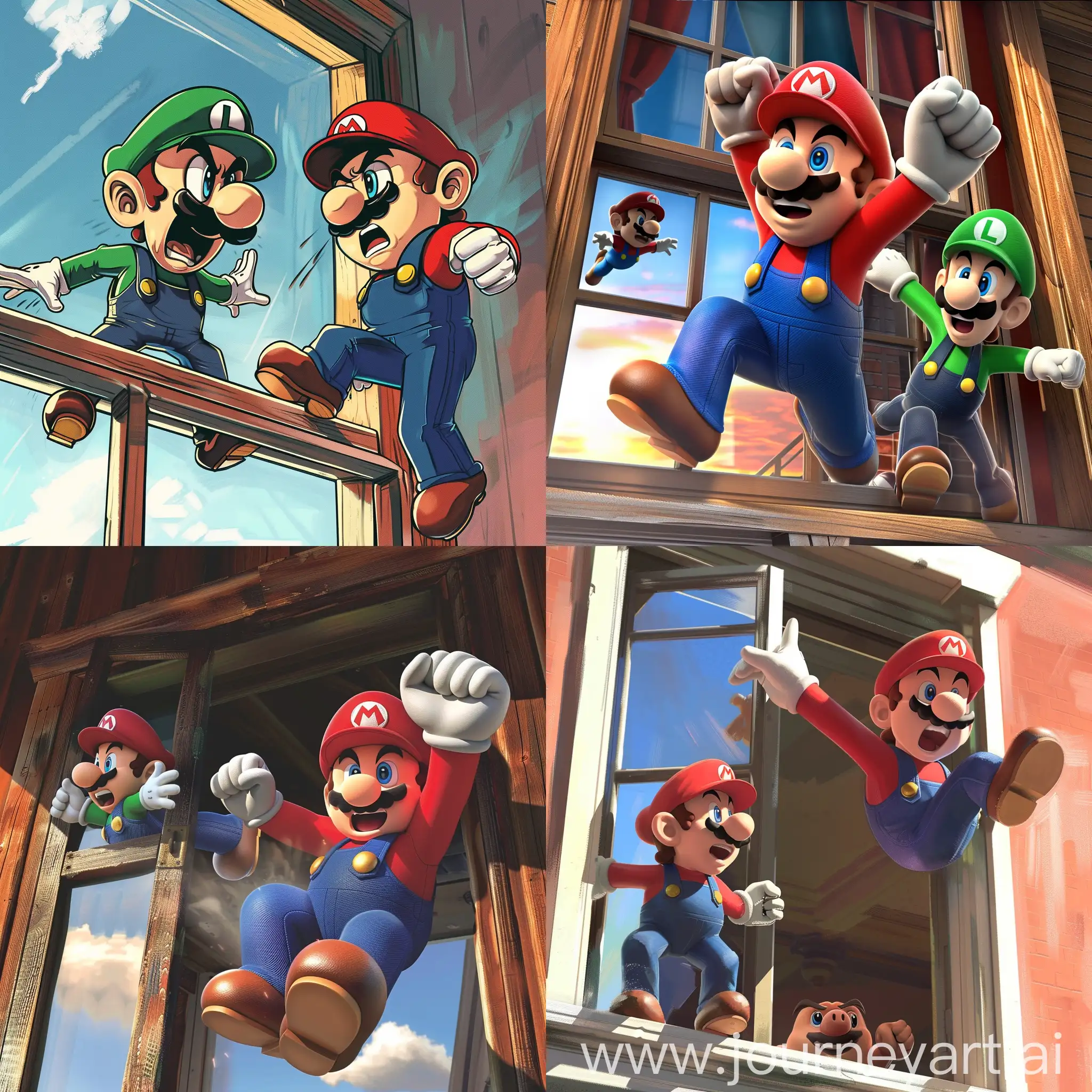 Mario-Throws-Luigi-Out-the-Window-Fraternal-Dispute-in-Pixelated-Action