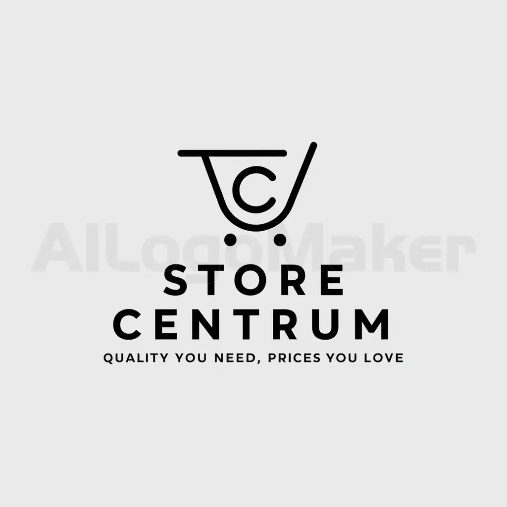 a logo design,with the text "Quality You Need, prices You Love", main symbol:Store Centrum,Minimalistic,clear background