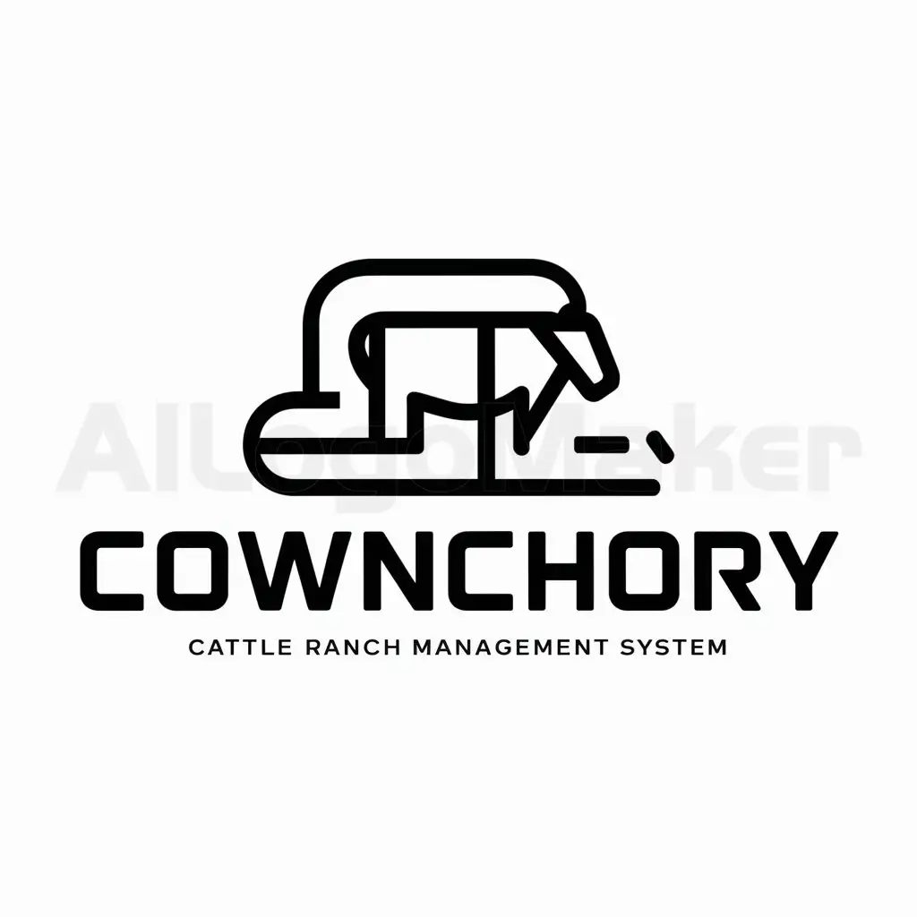 a logo design,with the text "Cownchory", main symbol:Cattle ranch management system, cows, digital logo,complex,be used in Technology industry,clear background