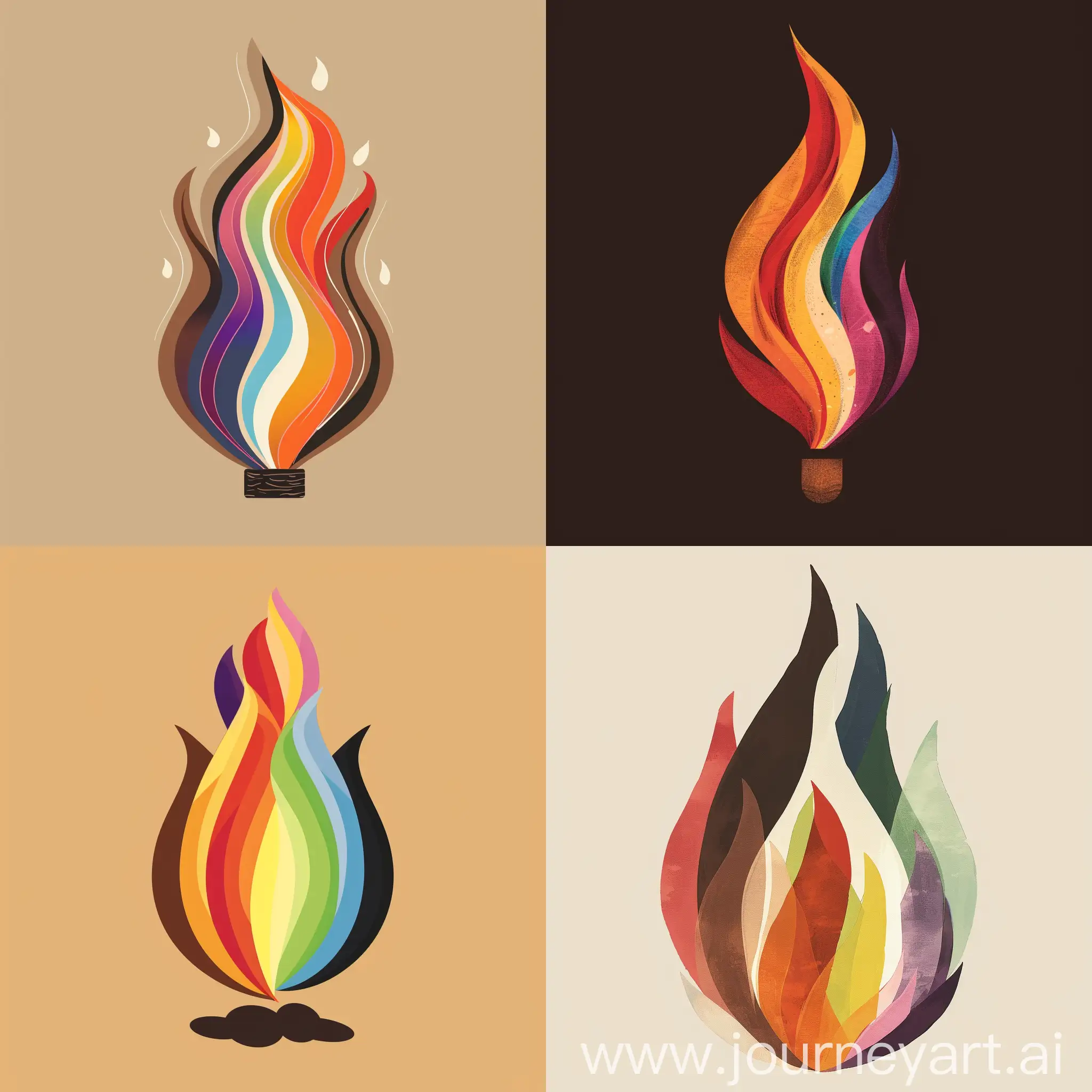 Vibrant-LGBTQIA-Progress-Pride-Flag-Flame-Illustration