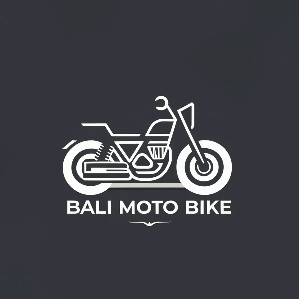 a logo design,with the text "Bali Motor Bike", main symbol:Motor bike,Minimalistic,be used in Travel industry,clear background