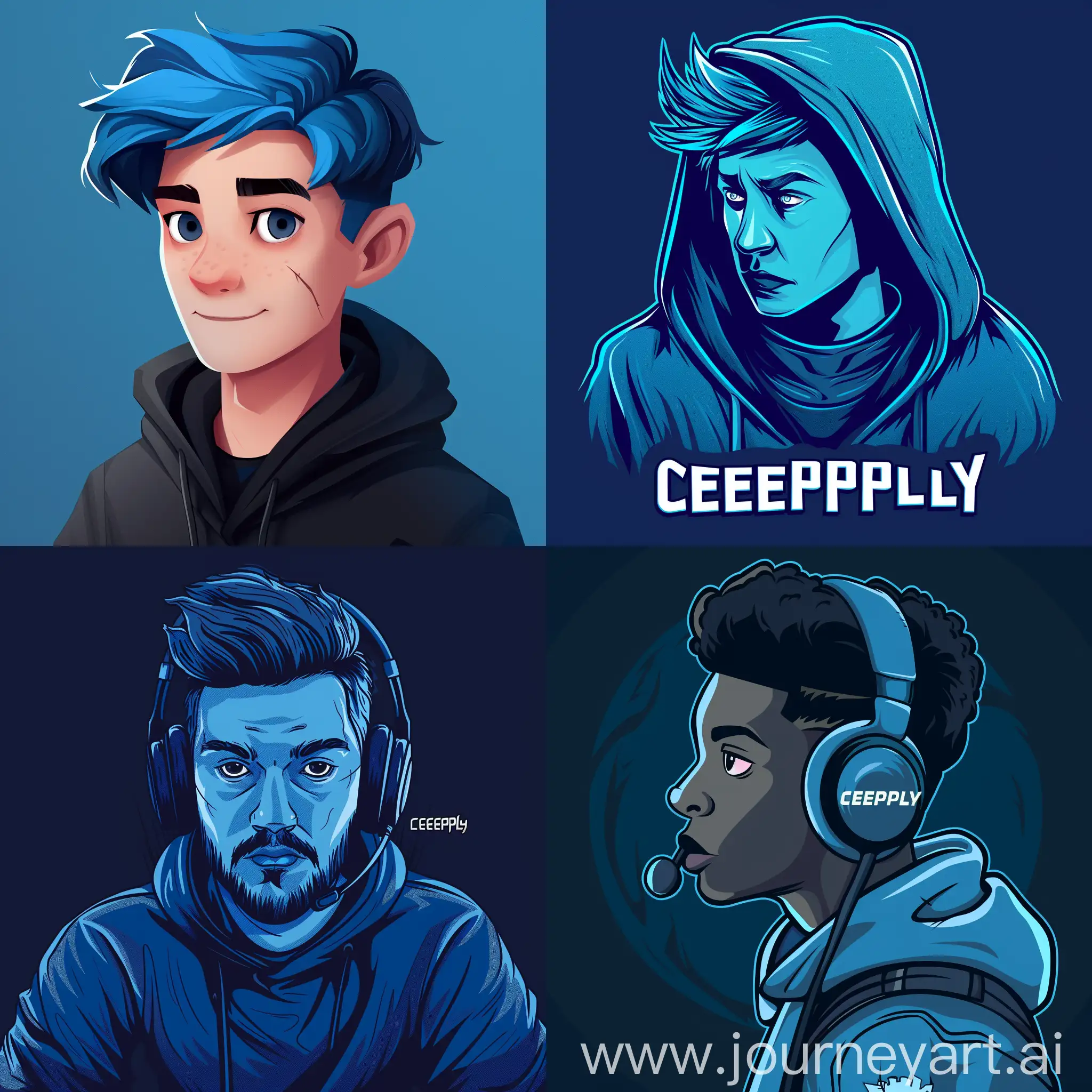 Blue-Avatar-Portrait-for-Gaming-YouTuber-CreepPlay