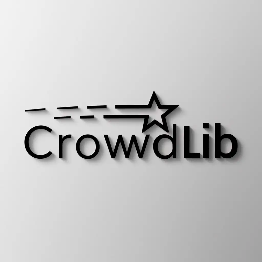 a logo design,with the text "crowdlib", main symbol:shooting star,Minimalistic,be used in Technology industry,clear background