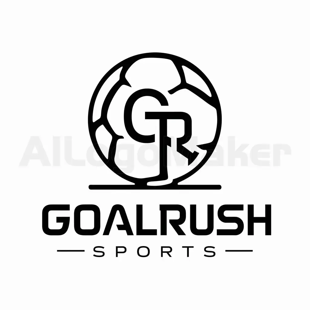 a logo design,with the text "Goalrush Sports", main symbol:soccer ball,Moderate,be used in Sports Fitness industry,clear background