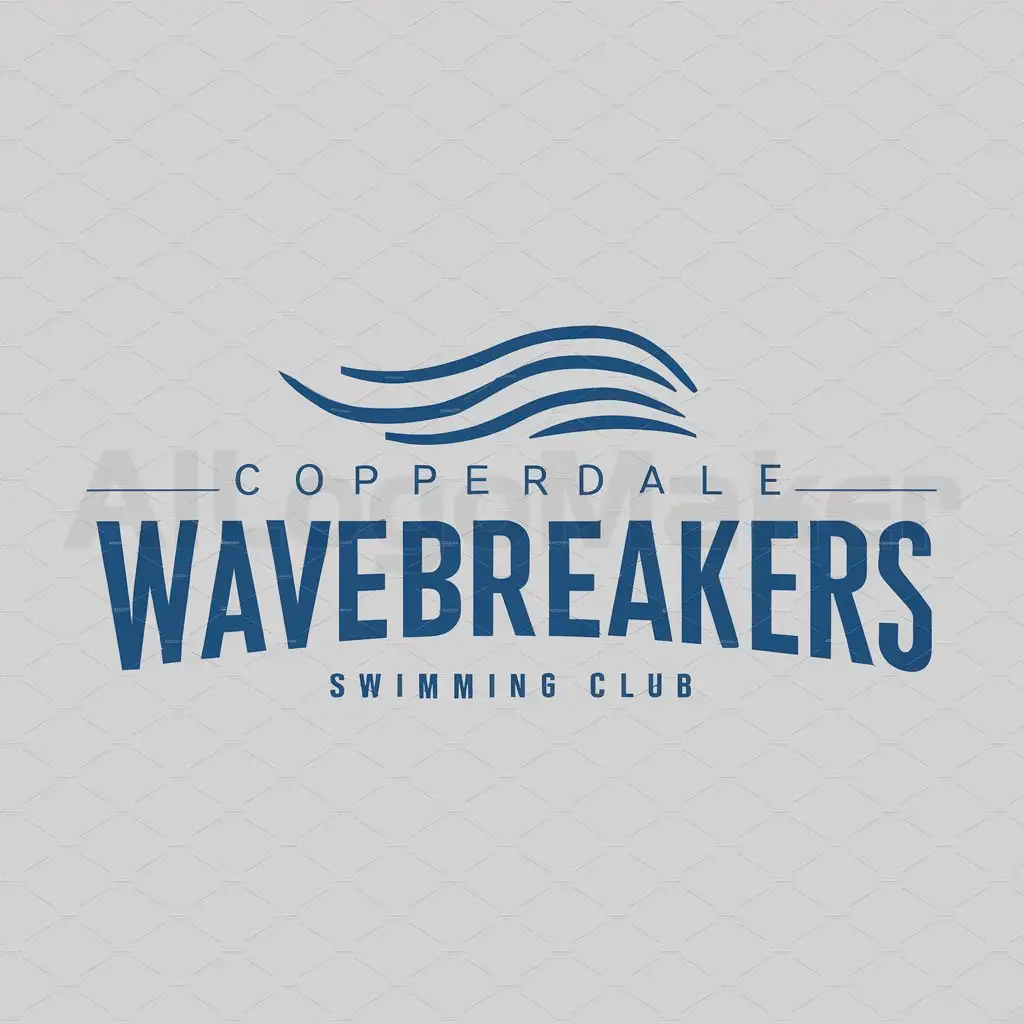 a logo design,with the text "Copperdale Wavebreakers", main symbol:["Swimming club","swim team"],Moderate,be used in Technology industry,clear background