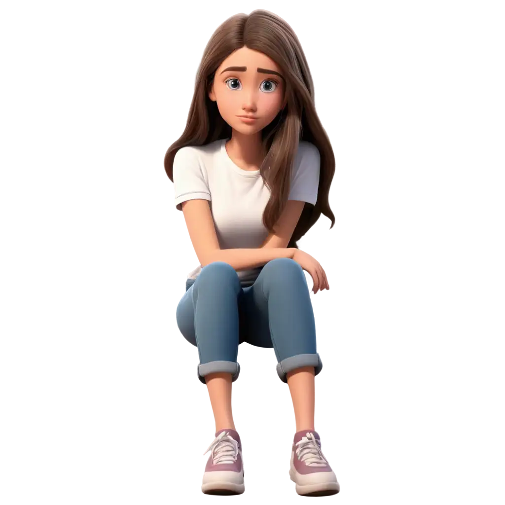 Realistic-Cartoon-Teen-Girl-PNG-Expressive-Illustration-of-a-Worried-Teenage-Girl