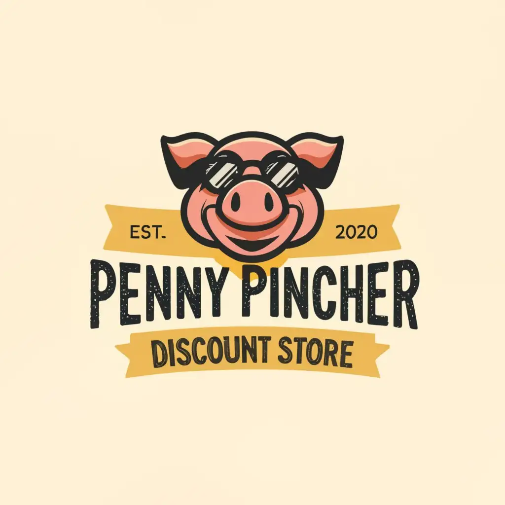 a logo design,with the text "Penny pincher discount store", main symbol:funny,Moderate,clear background