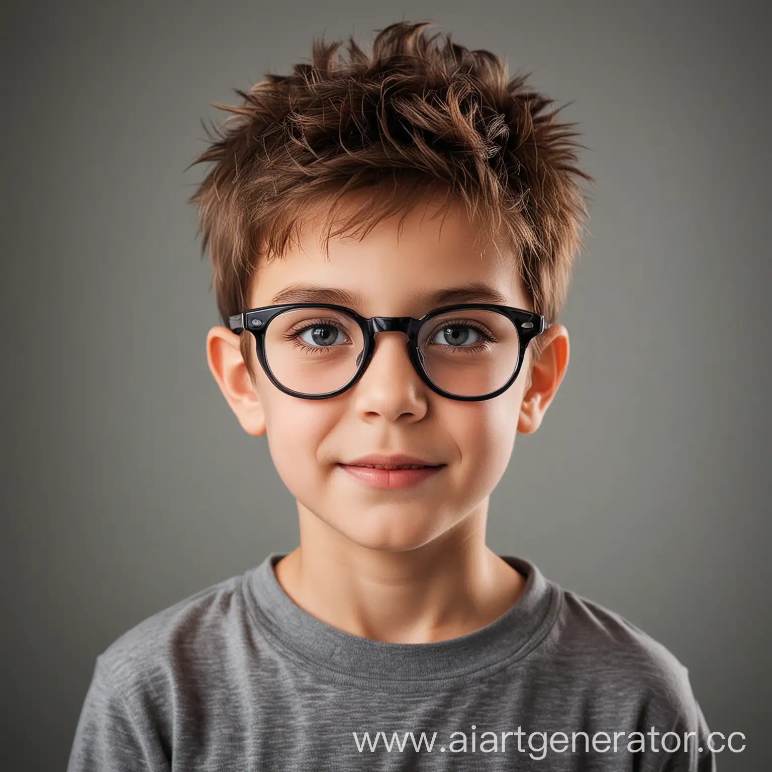 Boy with optical glasses