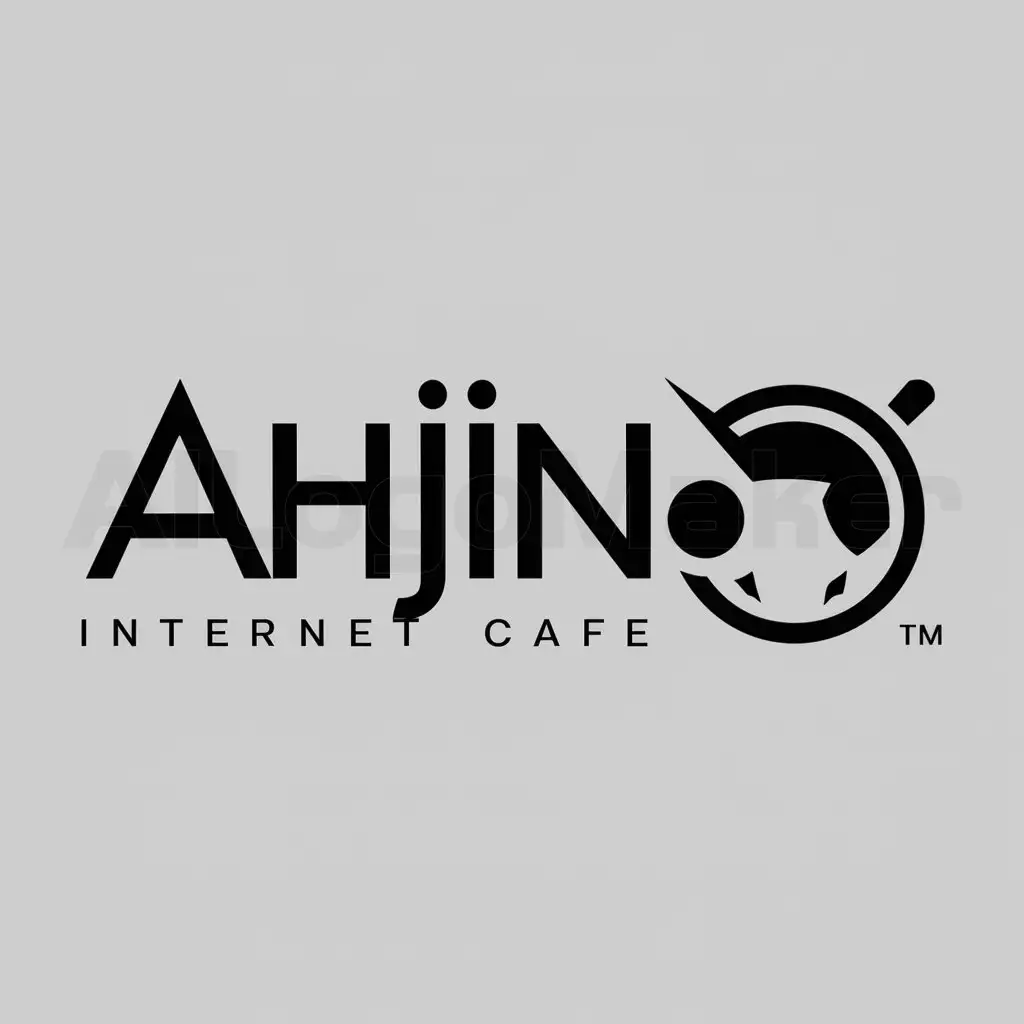 a logo design,with the text "ahjin internet cafe", main symbol:Solo leveling beru,Minimalistic,be used in Others industry,clear background