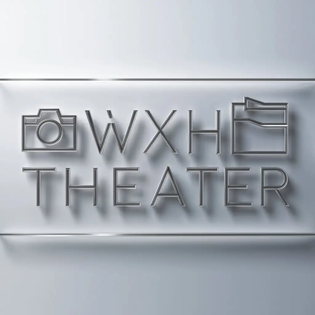 a logo design,with the text "wxh theater", main symbol:camera, folder,Moderate,clear background