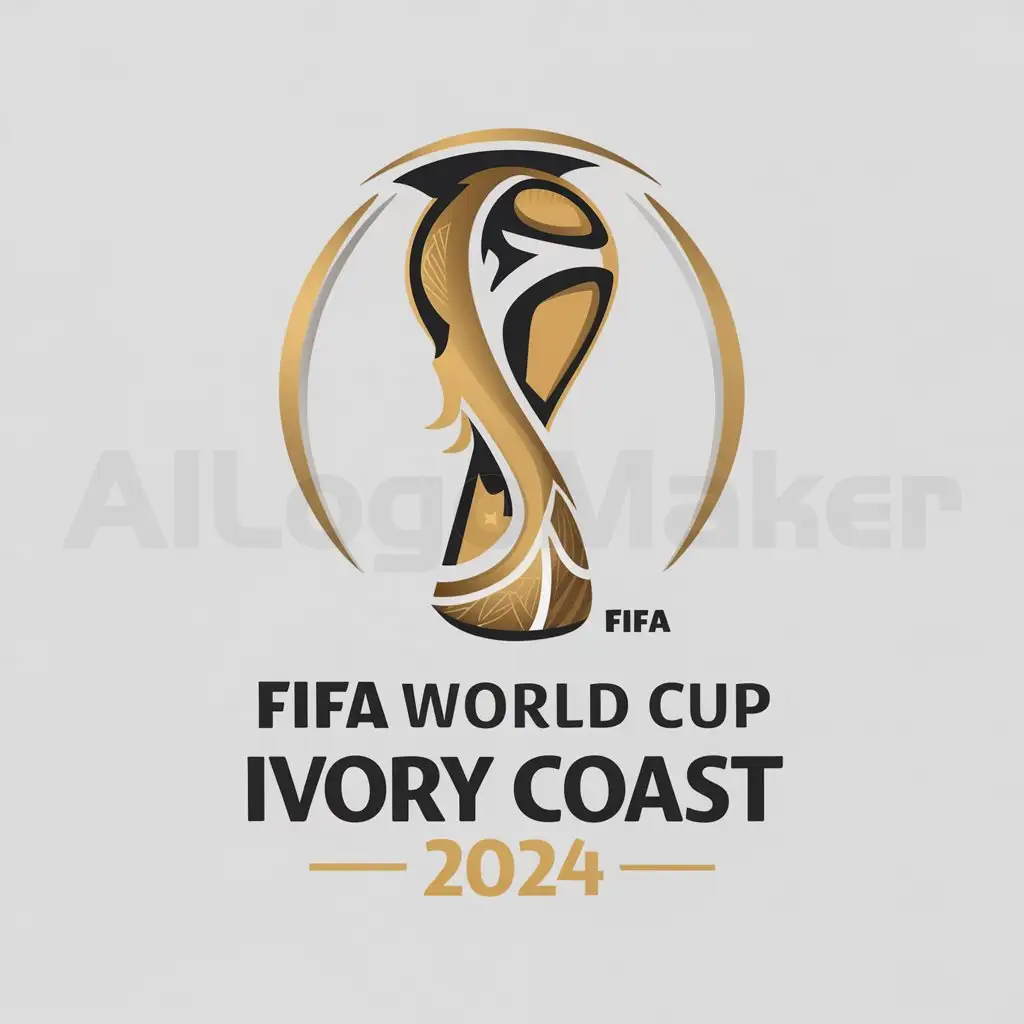 a logo design,with the text "Fifa world cup ivory coast 2024", main symbol:Ivory coast flag, Elephant,Moderate,clear background