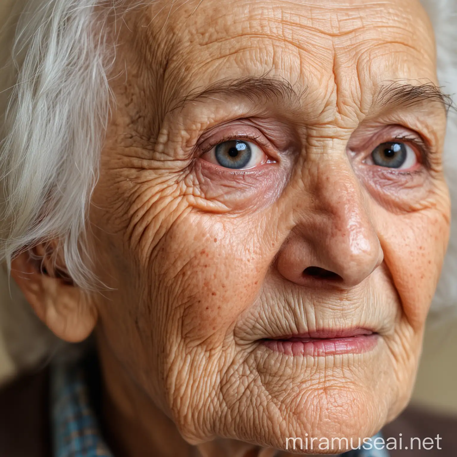 97 years old person closeup