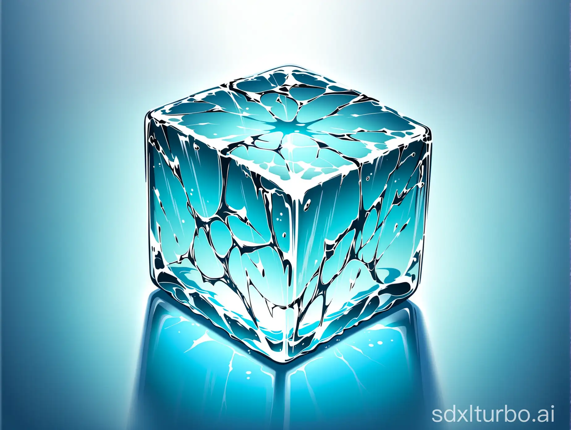 Cracked-Ice-Cube-with-Intricate-Fractures