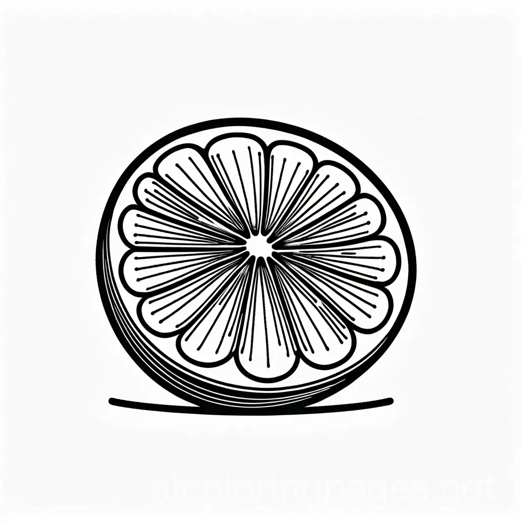 Lime, Coloring Page, black and white, line art, white background, Simplicity, Ample White Space
