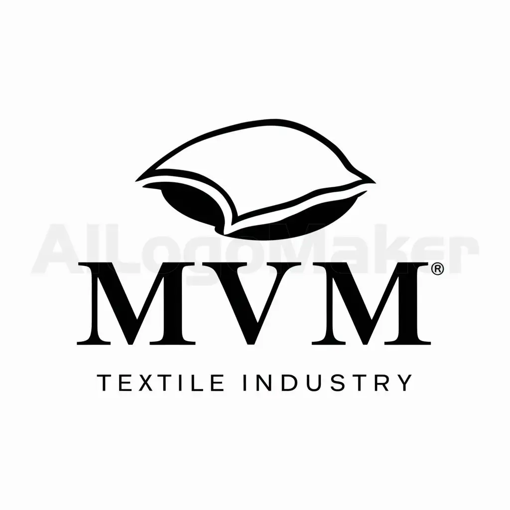a logo design,with the text "MVM", main symbol:Pillow,Moderate,be used in Tekstil industry,clear background